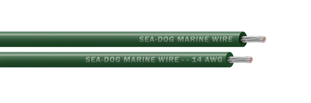 8014042 – SEA DOG Primary Wire, Stranded Conductor 14 Gauge Green 100 Foot Spool Tinned Copper Conductor/ PVC Insulat...
